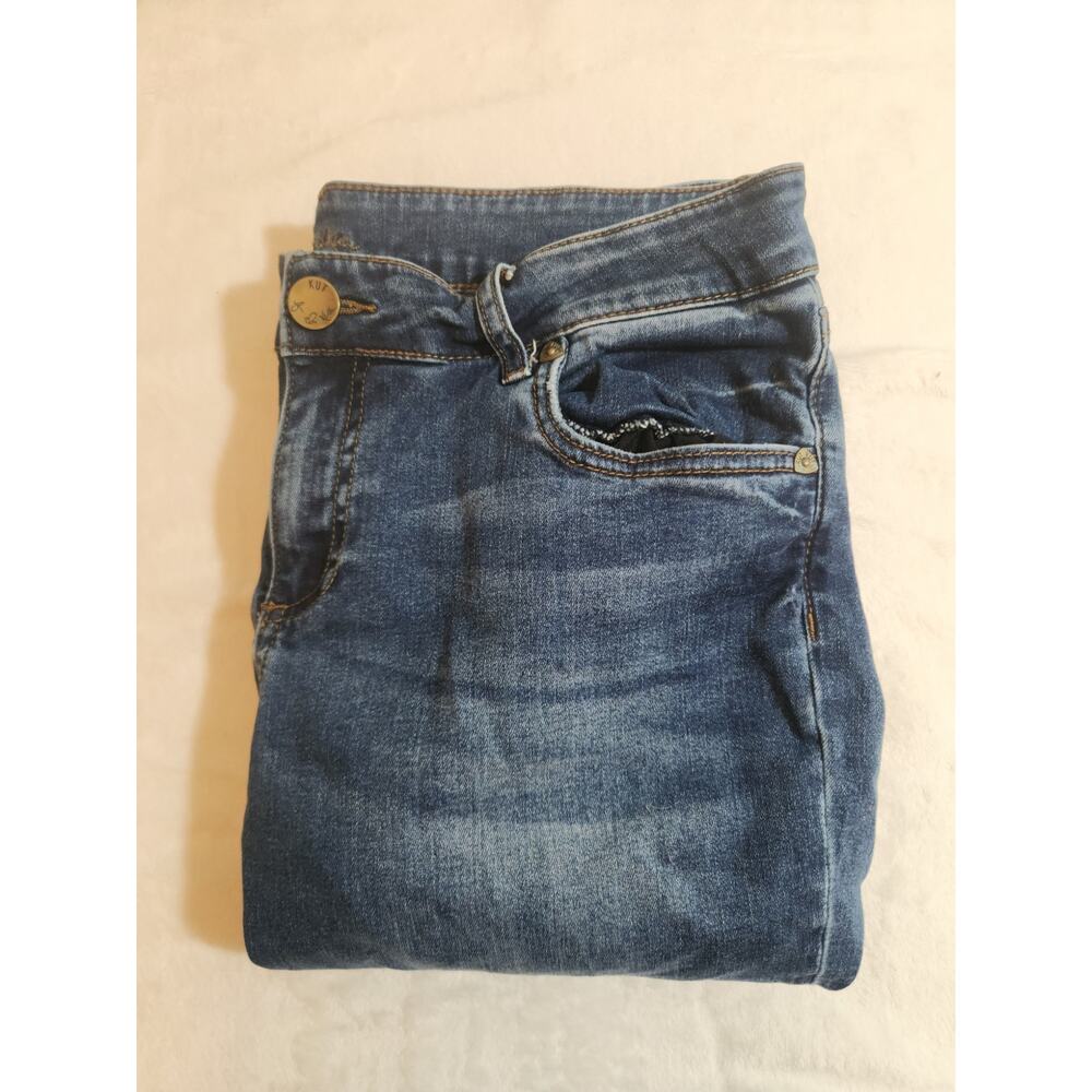 Kut From The Kloth Jeans Womens 10P 10 Petite Blue Whiskers Straight